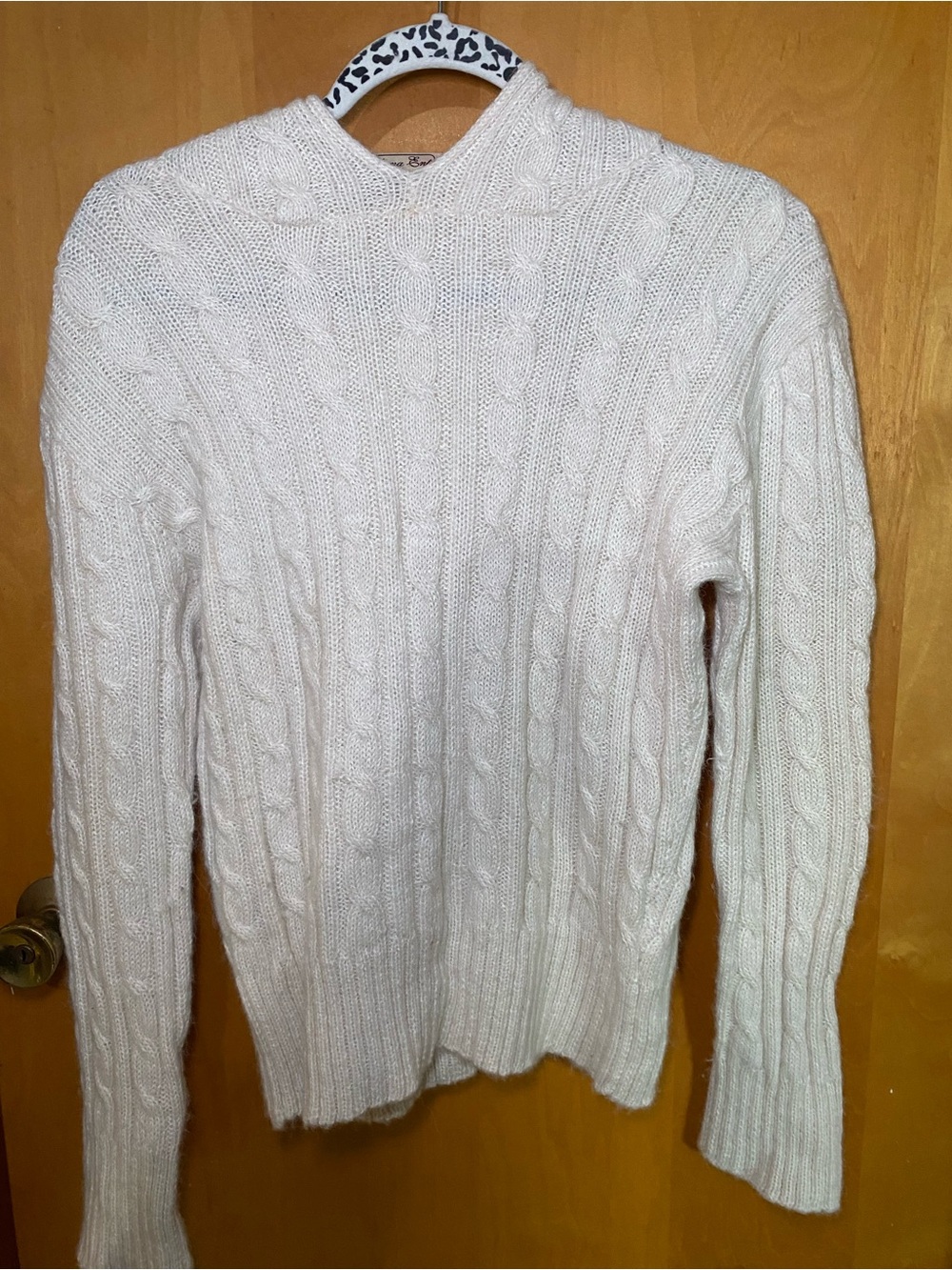 Women alpaca Cable Knit Sweater - Cream